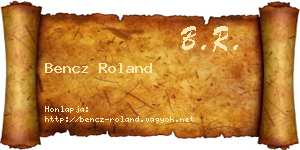 Bencz Roland névjegykártya