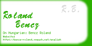 roland bencz business card